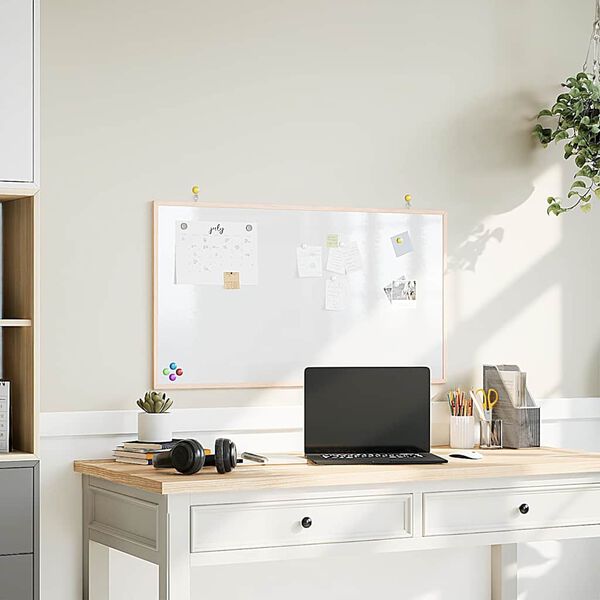 vidaXL m&aacute;gneses feh&eacute;rt&aacute;bla t&ouml;m&ouml;r fenyőfa kerettel 100 x 55 cm