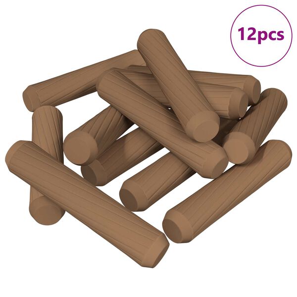 vidaXL Fa d&uuml;belek 12 pcs Barna &Oslash;8 x 35 mm T&ouml;m&ouml;r fa