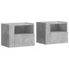 vidaXL 2 db betonsz&uuml;rke falra szerelhető &eacute;jjeliszekr&eacute;ny 45x30x35 cm