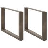 vidaXL 2 db U alak&uacute; nat&uacute;r ac&eacute;l doh&aacute;nyz&oacute;asztal l&aacute;b 60x(42-43) cm