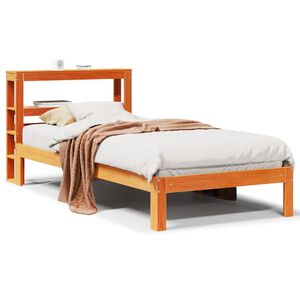 vidaXL viaszbarna t&ouml;m&ouml;r fenyőfa &aacute;gy matrac n&eacute;lk&uuml;l 75 x 190 cm