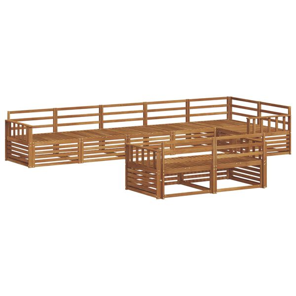 vidaXL K&uuml;lt&eacute;ri kanap&eacute; szett 8 pcs Term&eacute;szetes T&ouml;m&ouml;r Ak&aacute;cfa