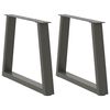 vidaXL 2 db antracitsz&uuml;rke, V-alak&uacute; ac&eacute;l doh&aacute;nyz&oacute;asztal l&aacute;b 50 x (42-43,3) cm