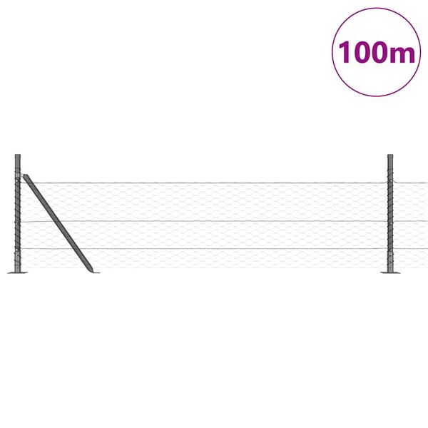 vidaXL Ker&iacute;t&eacute;soszlop Sz&uuml;rke 100 x 0,5 m (36 mm h&aacute;l&oacute;) Ac&eacute;l &eacute;s PVC