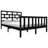 vidaXL King Size fekete t&ouml;m&ouml;r fenyőfa &aacute;gykeret 150 x 200 cm