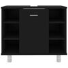 vidaXL fekete szerelt fa fürdőszobaszekrény 60 x 32 x 53,5 cm