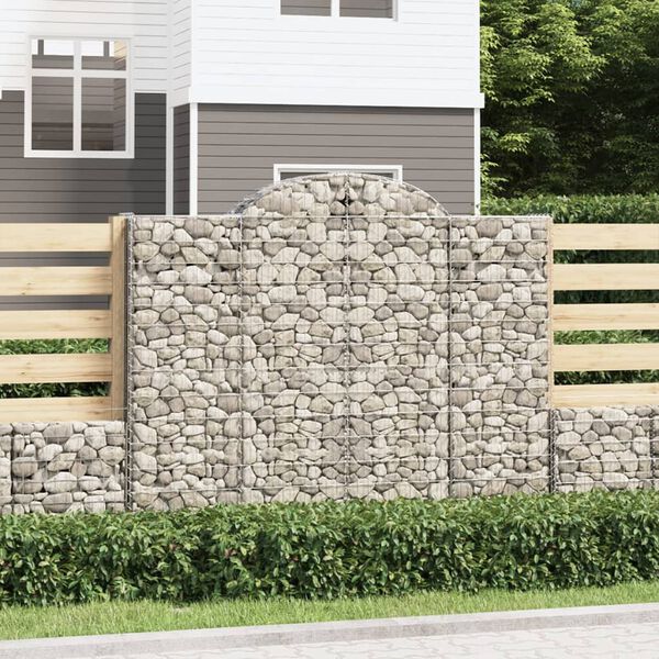 vidaXL 10 db &iacute;ves horganyzott vas gabion kos&aacute;r 200x50x160/180 cm
