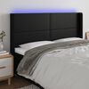 vidaXL fekete műbőr LED-es fejt&aacute;mla 163x16x118/128 cm