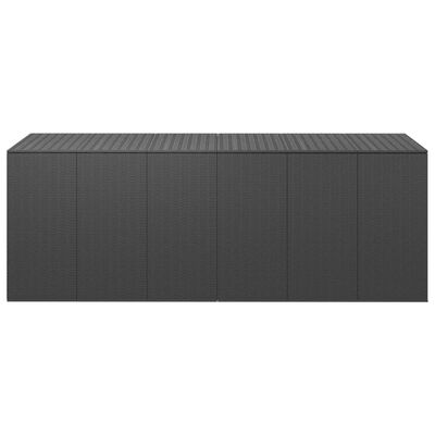 vidaXL fekete polyrattan kerti párnatartó doboz 291 x 100,5 x 104 cm