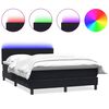 vidaXL fekete b&aacute;rsony rug&oacute;s &eacute;s LED-es &aacute;gy matraccal 160x210 cm