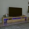 vidaXL sonoma t&ouml;lgy sz&iacute;nű TV-szekr&eacute;ny LED-l&aacute;mp&aacute;kkal 230x36,5x40 cm