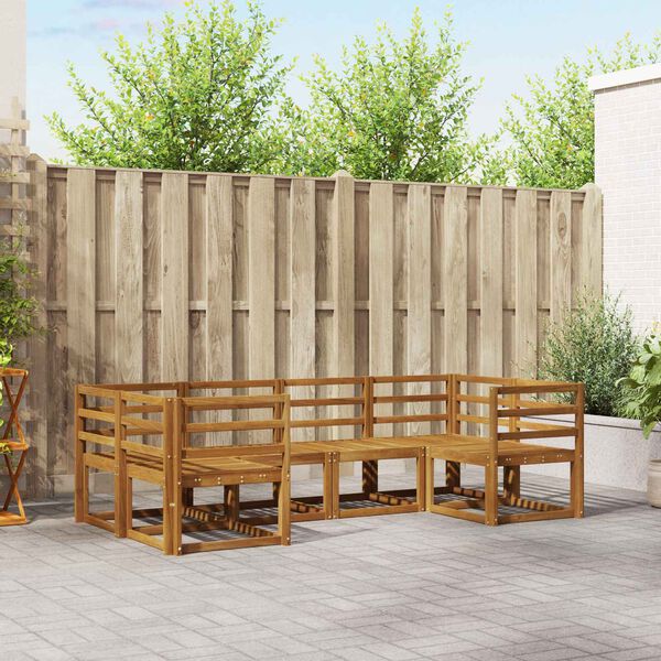 vidaXL K&uuml;lt&eacute;ri kanap&eacute; szett 6 pcs Term&eacute;szetes T&ouml;m&ouml;r Ak&aacute;cfa