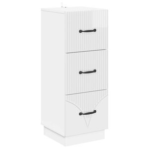 vidaXL Fi&oacute;kos szekr&eacute;ny Magasf&eacute;nyű Feh&eacute;r 33 x 34,5 x 87 cm Szerelt Fa