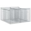 vidaXL Gabion emelt &aacute;gy 100 x 100 x 60 cm Horganyzott Ac&eacute;l Ez&uuml;st