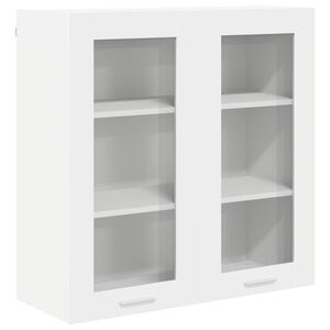 vidaXL F&uuml;ggő szekr&eacute;ny t&aacute;rol&oacute;val ajt&oacute;val Feh&eacute;r 80 x 31 x 80 cm Faanyag