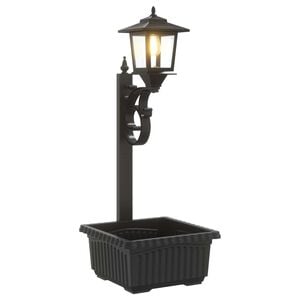 vidaXL Kandel&aacute;ber l&aacute;mpa vir&aacute;gtart&oacute;val Fekete 29 x 28 x 74 cm ABS &eacute;s PP