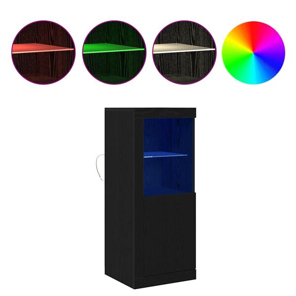 vidaXL LED t&aacute;lal&oacute; LED -es l&aacute;mp&aacute;kkal Fekete 41 x 37 x 100 cm Faanyag