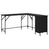 vidaXL Asztal Fekete t&ouml;lgy Szerelt Fa 141 x 141 x 75 cm