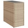 vidaXL b&eacute;zs polyrattan kerti kisasztal &uuml;veg asztallappal 58x27,5x55 cm
