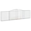 vidaXL 2 db íves horganyzott vas gabion kosár 400x30x100/120 cm