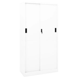 vidaXL feh&eacute;r ac&eacute;l tol&oacute;ajt&oacute;s irodai szekr&eacute;ny 90 x 40 x 180 cm