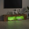 vidaXL füstös tölgy színű TV-szekrény LED-ekkel 135 x 39 x 30 cm