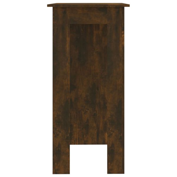 vidaXL füstös tölgy színű szerelt fa bárasztal polccal 102x50x103,5 cm