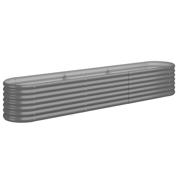 vidaXL szürke horganyzott acél kerti magaságyás 224x40x36 cm