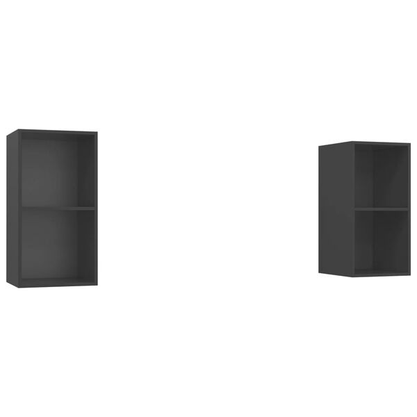 vidaXL 2 db sz&uuml;rke szerelt fa falra szerelhető TV-szekr&eacute;ny