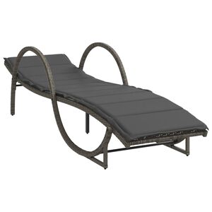 vidaXL sz&uuml;rke polyrattan napoz&oacute;&aacute;gy p&aacute;rn&aacute;val 60x199x42 cm