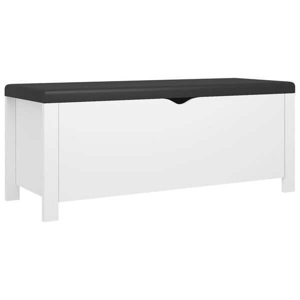 vidaXL fehér szerelt fa tárolódoboz párnával 105 x 40 x 45 cm