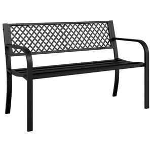 vidaXL fekete ac&eacute;l kerti pad 119 cm