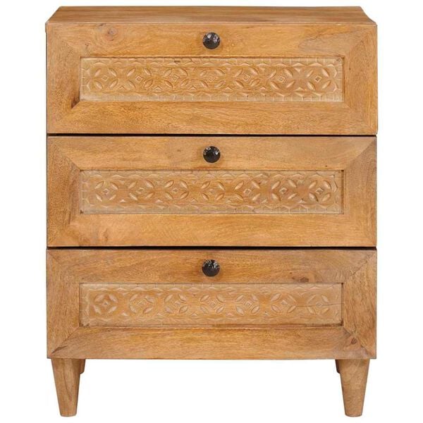 vidaXL Éjjeliszekrény Világos Barna 50 x 33 x 62 cm Tömör akácfa