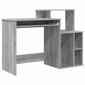 vidaXL Asztal Sz&uuml;rke Sonoma 120,5 x 44 x 88,5 cm Szerelt Fa