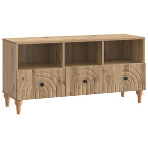 vidaXL TV szekr&eacute;ny 102 x 34,5 x 50 cm K&eacute;zműves T&ouml;lgy M&eacute;rn&ouml;ki fa