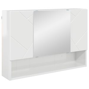 vidaXL T&uuml;k&ouml;rszekr&eacute;ny Magas F&eacute;nyű Feh&eacute;r 80 x 17 x 55 cm Szerelt Fa