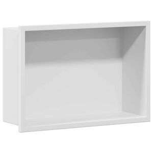 vidaXL Zuhany Niche Feh&eacute;r 30 x 20 x 9,5 cm Rozsdamentes Ac&eacute;l