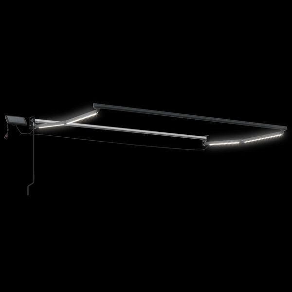 vidaXL LED-es, k&eacute;zi kih&uacute;zhat&oacute; napernyő Antracit &eacute;s Feh&eacute;r 2,5 x 2 m