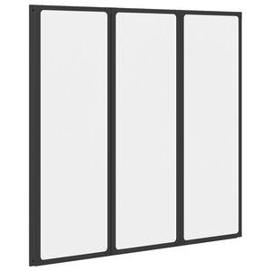 vidaXL Zuhanyfal Fekete 120 x 2 x 117 cm Alum&iacute;nium &eacute;s PP