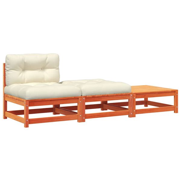 vidaXL kerti karfa nélküli kanapé párnával és lábtartóval