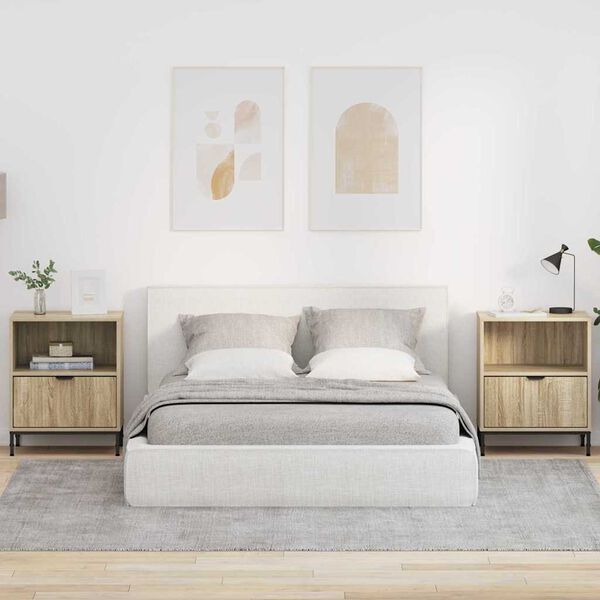 vidaXL &Eacute;jjeliszekr&eacute;nyek 2 pcs sonoma t&ouml;lgy 49 x 36 x 61 cm Faanyag