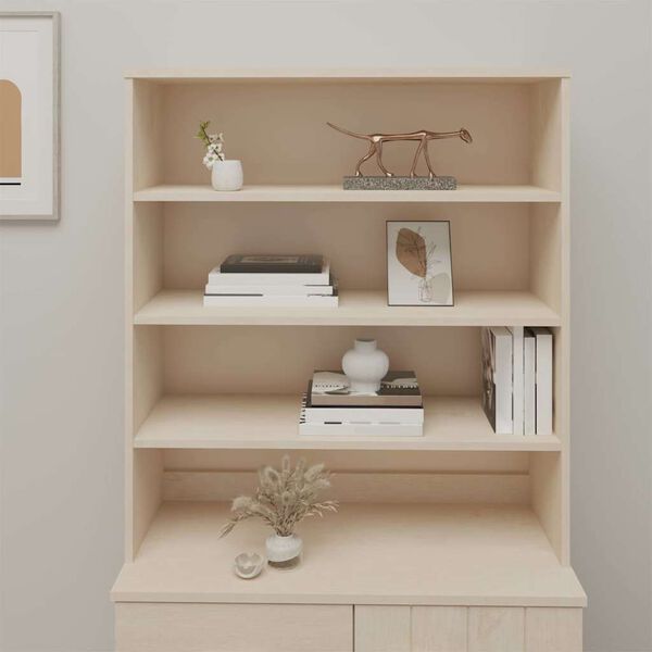 vidaXL HAMAR m&eacute;zbarna t&ouml;m&ouml;r fenyőfa felső szekr&eacute;ny 90 x 30 x 100 cm