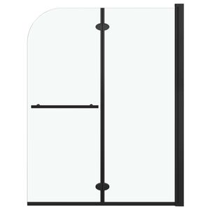 vidaXL 2 paneles fekete ESG zuhanykabin &ouml;sszecsukhat&oacute; ajt&oacute;val 95x140cm