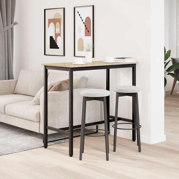 vidaXL asztal Sonoma t&ouml;lgy 100 x 50 x 90,5 cm Műszaki fa &eacute;s ac&eacute;l