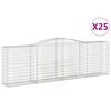 vidaXL 25 db &iacute;ves horganyzott vas gabion kos&aacute;r 400x50x120/140 cm