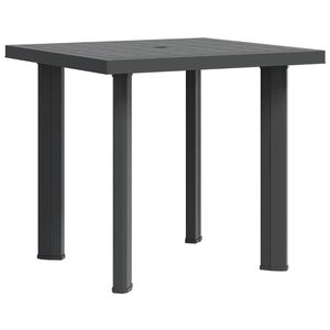 vidaXL antracitsz&uuml;rke műanyag kerti asztal 80 x 75 x 72 cm