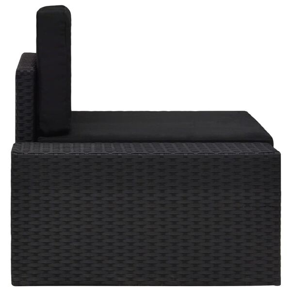 vidaXL fekete polyrattan sarokkanapé-elem jobb oldali karfával