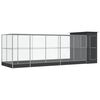 vidaXL ez&uuml;stsz&iacute;nű ac&eacute;l mad&aacute;rh&aacute;z bőv&iacute;tm&eacute;nnyel 623 x 203 x 216 cm