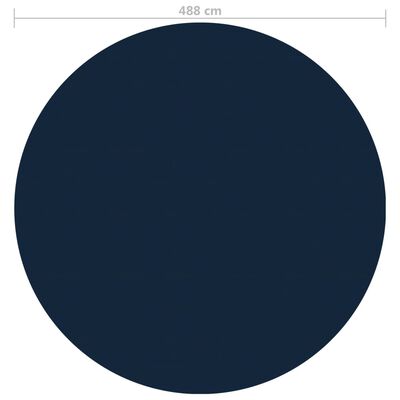 vidaXL fekete és kék napelemes lebegő PE medencefólia 488 cm