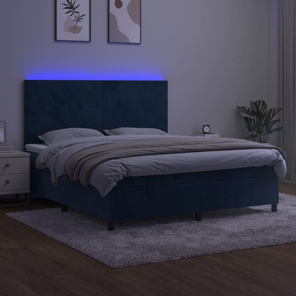 vidaXL s&ouml;t&eacute;tk&eacute;k b&aacute;rsony rug&oacute;s &eacute;s LED-es &aacute;gy matraccal 180x200 cm